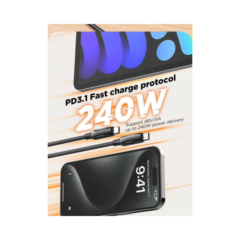 FOJI LC922c USB-C to C Fast Charging Cable – 240W PD 3.0